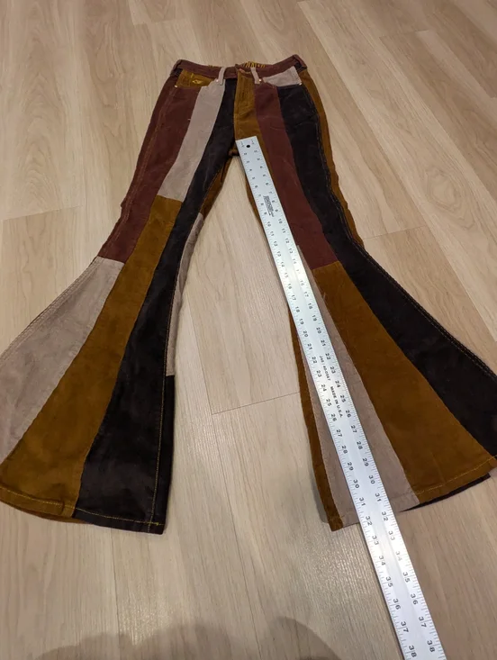 Wrangler Lainey Wilson Corduroy Patchwork Pants Flared Size 27 - Picture 3 of 10